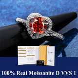 S925 Silver D VVS1 100% Real Moissanite Ring Adjustable Size Pass Diamond with GRA Certificate 18K Plating Rings