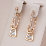 14K Rolled Gold Innovative Design AAA Zircon Diamonds Drop Fashion Earrings for Women