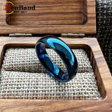 High Polished Dome 6mm 8mm Blue/Black/Gunmetal Men Women Tungsten Carbide Rings