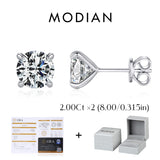 925 Sterling Silver Simple Round Ear Stud Sparkling D Colour Moissanite Stud Earrings