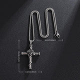 Sexy Rose Wrapped Cross Stainless Steel Pendant Necklace - Men's Art Thorn Rose Design Sense Jewellery - The Jewellery Supermarket