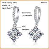 Lovely D Colour VVS1 0.3CT 4mm Moissanite Diamonds Drop Earrings For Women - Party Fine Jewellery Earrings - The Jewellery Supermarket