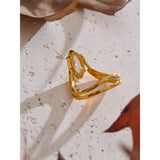 18K Gold Plated Stainless Steel AAA Zirconia Diamond  Delicate Ring Exquisite Fashion Jewellery