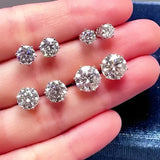 Premium 0.5-2ct Moissanite Diamonds Sterling Silver Stud Earrings for Men Women