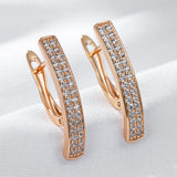 14 Karat Gold Filled Fashion Full AAA Zircon LDiamonds Long Square English Earrings