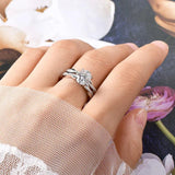 GRA Certified 2CT D Colour VVS1 Oval Moissanite Diamonds Engagement Wedding Ring Set for Women Silver Fine Jewellery