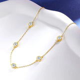 Terrific 5 Stones D Colour Round Bubble Moissanite Diamonds Necklace For Women - S925 Silver Luxury Fine Jewellery