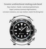 Luxury Brand 316L Stainless Steel Super Luminous Ceramic Bezel 200m Waterproof Classic Diving  Quartz Watch for Men