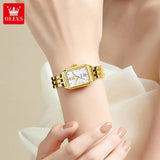 Luxury Brand Gold Plated Stainless Steel Waterproof Automatic Date Women's Watches - Elegant Bracelet Set Ideal Gift