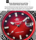 Super Blue Luminous 200M Waterproof Stainless Steel Sports Diving Quartz Watches