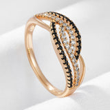 Selection of 14K Filled Gold Black, White AAA Zircon Crystals Cocktail Luxury Rings
