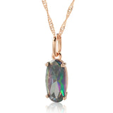 Amazing Filled Rose Gold of 14-Karat Purity Colorful AAA Zircon Crystal Pendant And Necklace, Fashion Jewellery