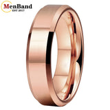 High Quality Beveled Edges Flat Polished 6/8MM Men Women Tungsten Carbide Rings