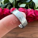 New Multi-Faceted Brushed Finish Fashion 6MM 8MM Men Women Tungsten Hammer Ring - Wedding Ring Popular Jewellery - The Jewellery Supermarket