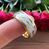 Arrow And White Meteorite Inlay 8MM Multicolor Tungsten Wedding Men Women Rings