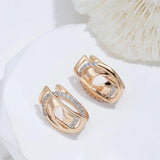 New Trend Creative 14K Rolled Rose Gold AAA Zircon Diamonds Glossy Drop Earrings - Fashion Party Jewellery