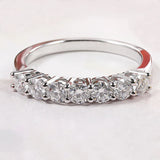 Terrific 3mm 4mm Moissanite Half Eternity Band 5-stone 7-stone Silver Wedding Rings