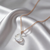 14K Rolled Gold Shiny White AAA Zircon Luxury Big Crystal Fashion Pendant And Necklace