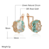 Gorgeous Big Square 14K Rolled Rose Gold Multicolour AAA Zircon Crystals Drop Earrings - Fashion Zircon Jewellery