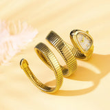 Luxury Ladies Snake Shape Quartz Women's Fashion Watches Creative Quartz Unique Bracelet Elegant Jewellery