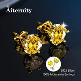 New Silver Moissanite Diamond Studs Earrings Pass Diamond Tester For Men Women