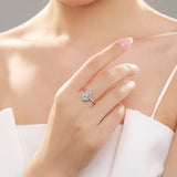 New Fashion Hexagon AAAA Lab Created Diamond Solid Sterling Silver Luxury Ring