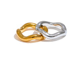 18K Gold Plated High Quality Stainless Steel Twisted Round Simple Daily Ring