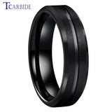Grooved Brushed 6mm 8mm Satin Men Women Tungsten Engagement Wedding Rings