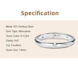 Charming GRA Certified Full Round Moissanite S925 Sterling Silver Rings for Women Engagement Wedding Fine Jewellery