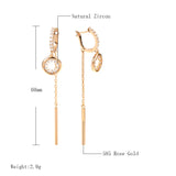14 Karat Gold Filled AAA Zircon Diamonds Trendy Fine Daily Long Tassel Dangle Earrings
