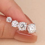 Round Cut 0.03-1.2CT Moissanite Diamonds Sterling Silver Unisex Stud Earrings