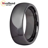 High Polished Dome 6mm 8mm Blue/Black/Gunmetal Men Women Tungsten Carbide Rings
