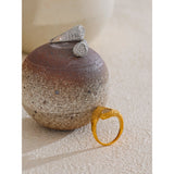 18K Gold Plated Stylish Adjustable Stainless Steel AAA Zirconia Diamonds Heart Snake Ring