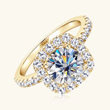 Super 8mm 2ct Moissanite Certified 925 Sterling Silver Engagement Halo Rings For Women - Wedding Party Jewelry Gift