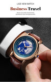 New Arrival Blue Planet Creative Earth Fashion Quartz Wristwatches -  Leather Sport Luminous Dial Mens Watches - The Jewellery Supermarket