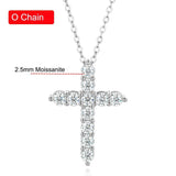 Lovely Full Moissanite Diamonds 18K Gold Plated Cross Pendant Necklace - Silver Chain Fine Necklace Jewellery - The Jewellery Supermarket