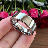 Pipe Cut Polish Finish 6/8/10/12MM Men Women Classic Tungsten Wedding Rings