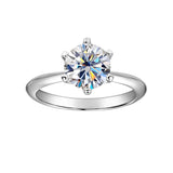 Solitaire 3ct 2ct 1ct VVS1 D Colour Moissanite 925 Silver Plated 18K Gold Wedding Ring