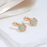 14 Karat Gold Filled Lake Green AAA Zircon Crystal Classic Trendy Drop Earrings For Women