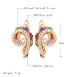 14 Karat Luxury Geometric Spire Multicolor AAA Zircon Diamonds Cute Women's Earrings