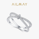 Elegant Silver Classic Dazzling Staggered Line AAAA Lab Created Diamond Ring