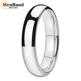 Dome High Polish Finish 2-10MM  White Tungsten Wedding Couple Rings Comfort Fit
