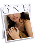 18K Gold Plated Stainless Steel High Quality Texture Geometric Cast Statement Ring