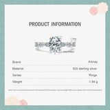 Fashion Oval Top Quality AAAA Lab Created Diamond 925 Sterling Silver Luxury Ring