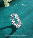 Luxury Dazzling Full Oval AAAA Lab Created Diamonds 925 Sterling Silver Ring