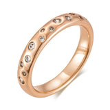 New Luxury Full Circle 14K Rolled Rose Gold Fashion AAA Zircon Diamonds Ring For Women, High Quality Daily Jewellery