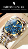 Men's Stainless Steel Quartz Watch High Quality Casual Fashion Wristwatch Multifunction Design Popular Men's Watch