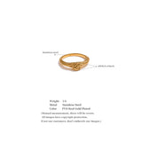 18K Gold Plated Fashion Stainless Steel Rose Flower Ring Charm Jewellery