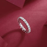 Lovers Round Full 0.3/0.5ct VVS1 D Moissanite Eternity Engagement Wedding Rings 925 Sterling Silver Fine Jewellery