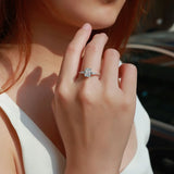 3 Stone 2 - 4CT Emerald Cut VVS1 D Colour Moissanite Diamond Silver Engagement Ring